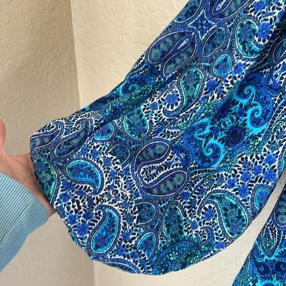 Anthropologie lissa blue paisley romper